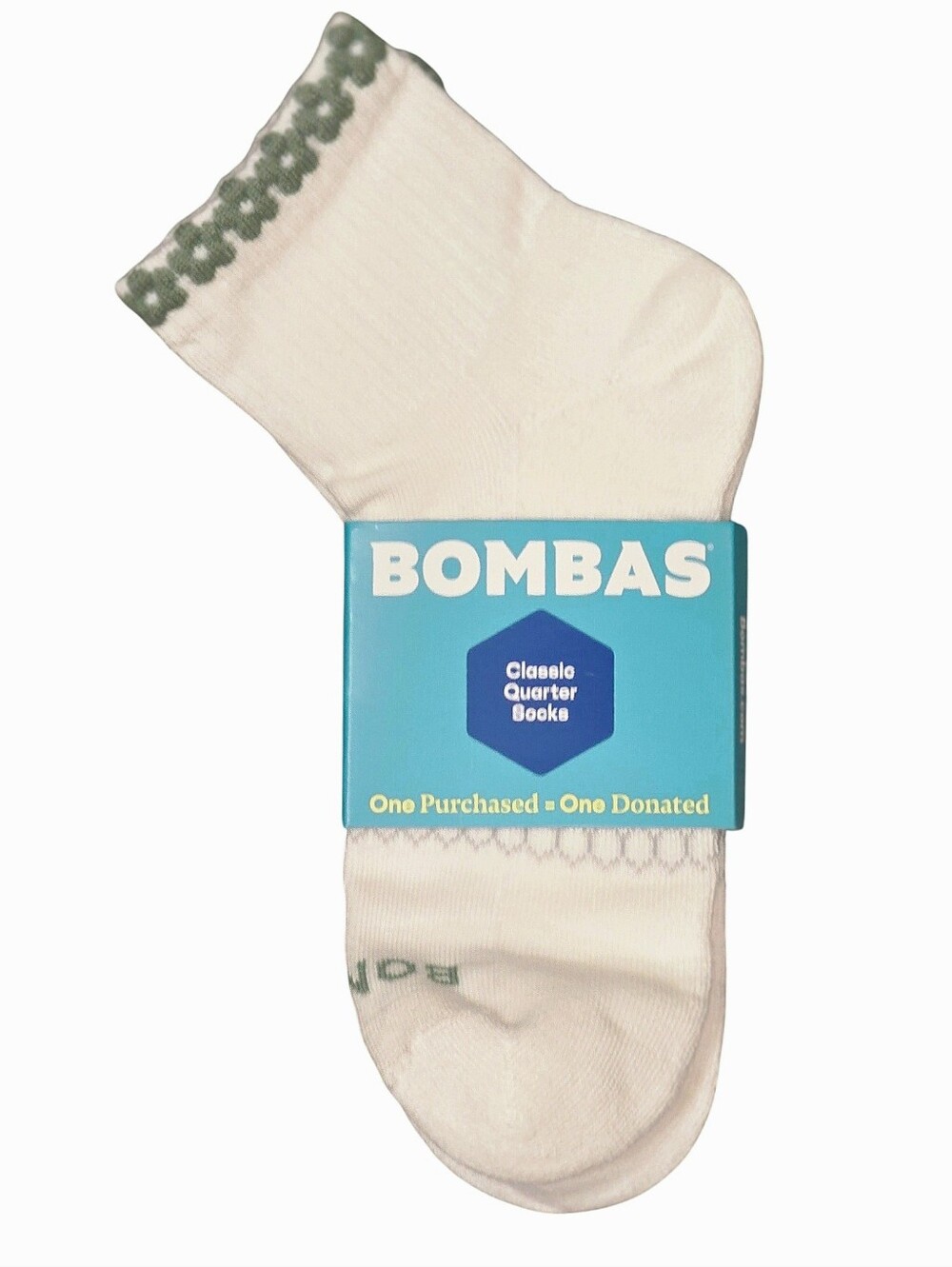 Bombas Floral Trim Classic Quarter Socks